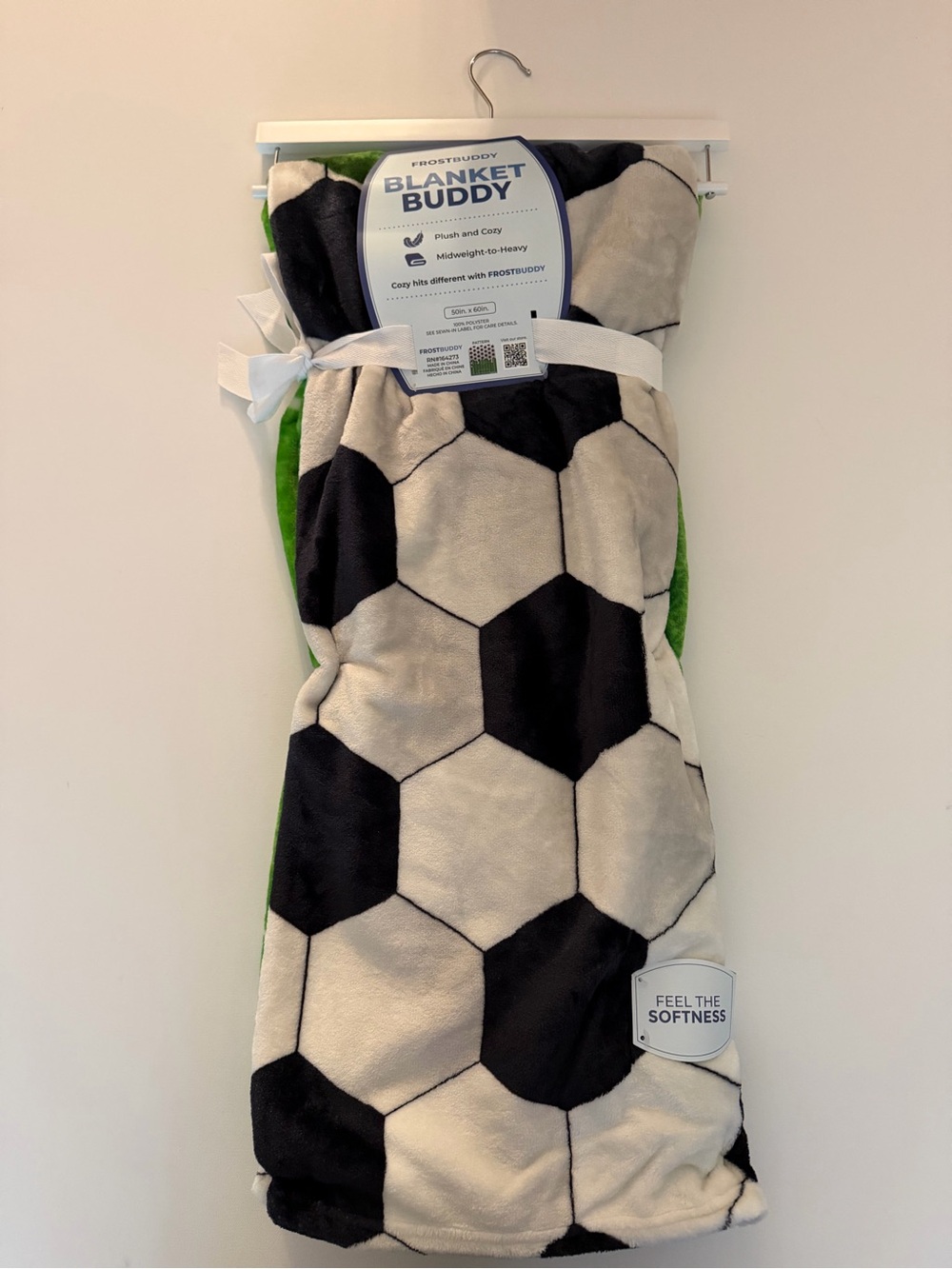 FROSTBUDDY Kids Soccer Plush Blanket Buddy
